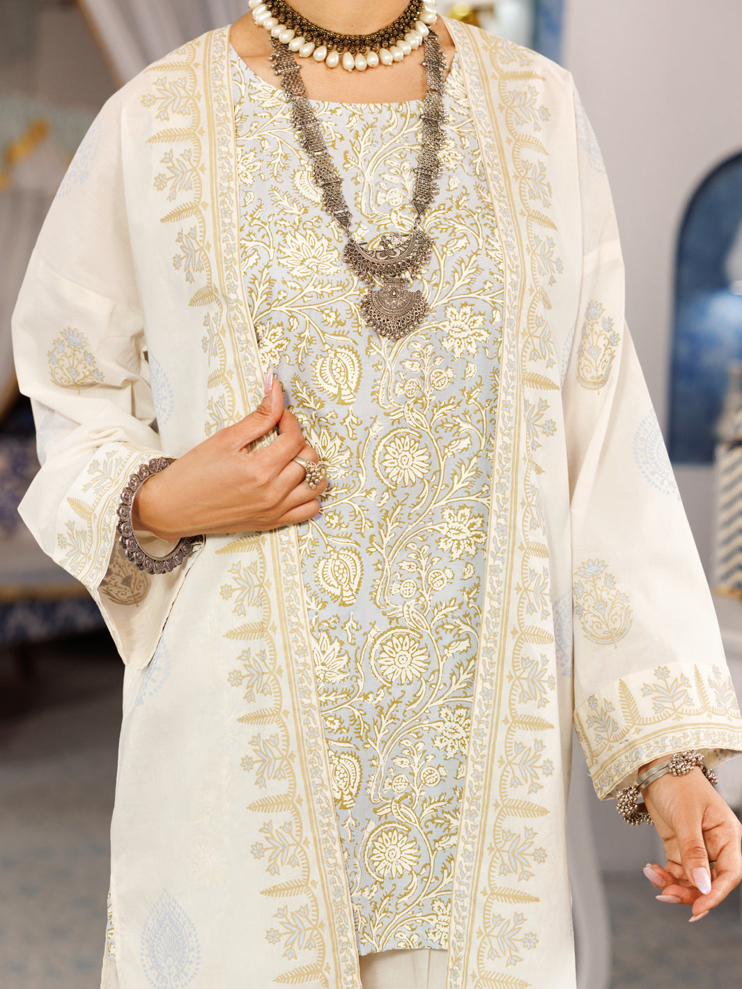 Cambric Ivory Stitched Suit Almirah | Premium Wardrobe Closet for Formal Wear Storage | Perfect for Bedroom, Closet Organization & Luxury Clothing Display