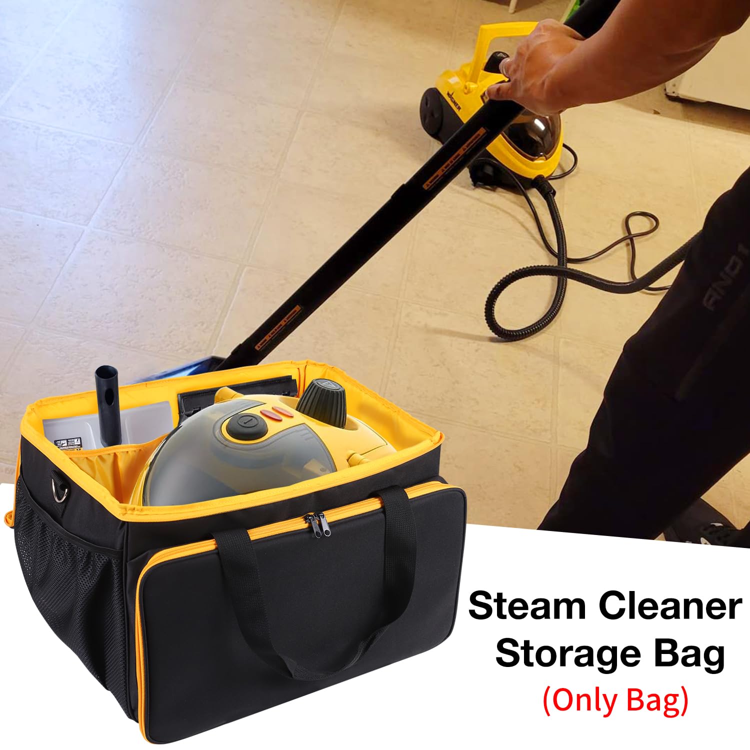 Wagner Spraytech C900134 Steamer Storage Bag - Adjustable Portable Carrying Case with Extra Pockets for Steam Cleaner Accessories | Perfect for Home Cleaning, Car Detailing & DIY Projects