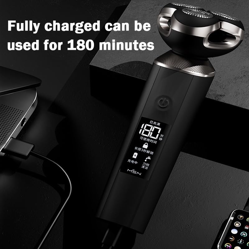 Professional Electric Head Shaver for Men - Fast Charging LCD Display Beard Trimmer & Shaving Machine with Washable Cutter | Perfect for Bald Head Grooming, Travel & Daily Use