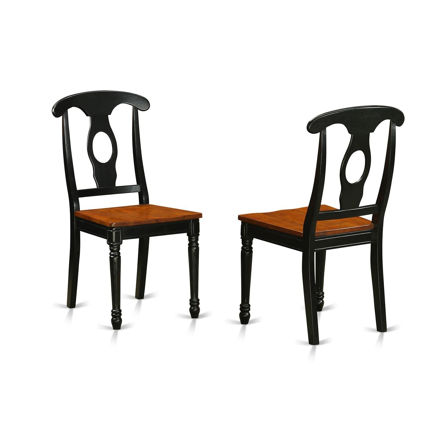 East West Furniture SUKE5-BCH-W 5-Piece Round Kitchen Dining Set with Drop Leaf Table & 4 Chairs, 42x42 Inch, Black & Cherry - Perfect for Small Spaces, Breakfast Nooks & Cozy Family Meals