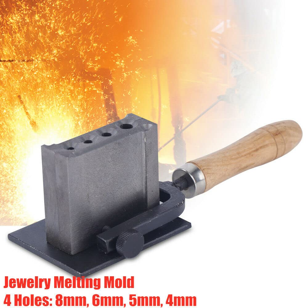 Reversible Cast Iron Melting Mold for Gold, Silver, Copper & Metals - Round Ingot Mold for Refining & Casting - Perfect for Jewelry Making, Metalworking & DIY Projects