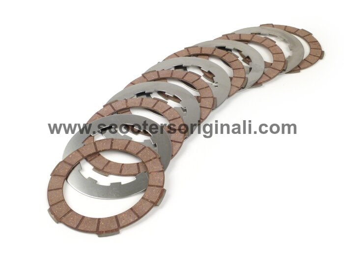 Lambretta Clutch Plate Set - 6 Friction Plates & Steels for Scooter Repair | BGM Replacement Parts for Smooth Gear Shifting & Performance Upgrade