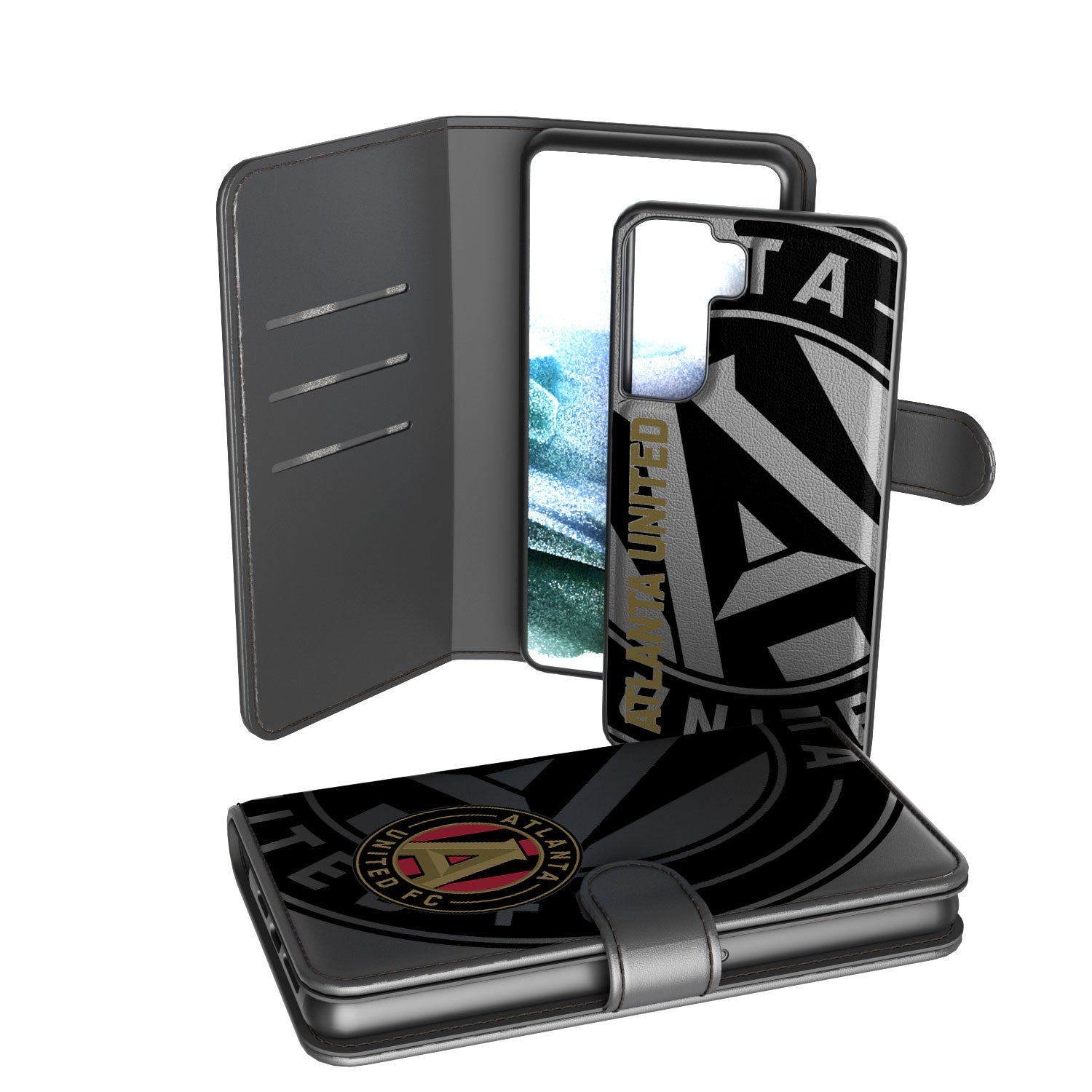 Atlanta United FC Tilt Wallet Phone Case - Slim RFID Blocking Credit Card Holder for iPhone & Samsung - Perfect for Soccer Games & Travel
