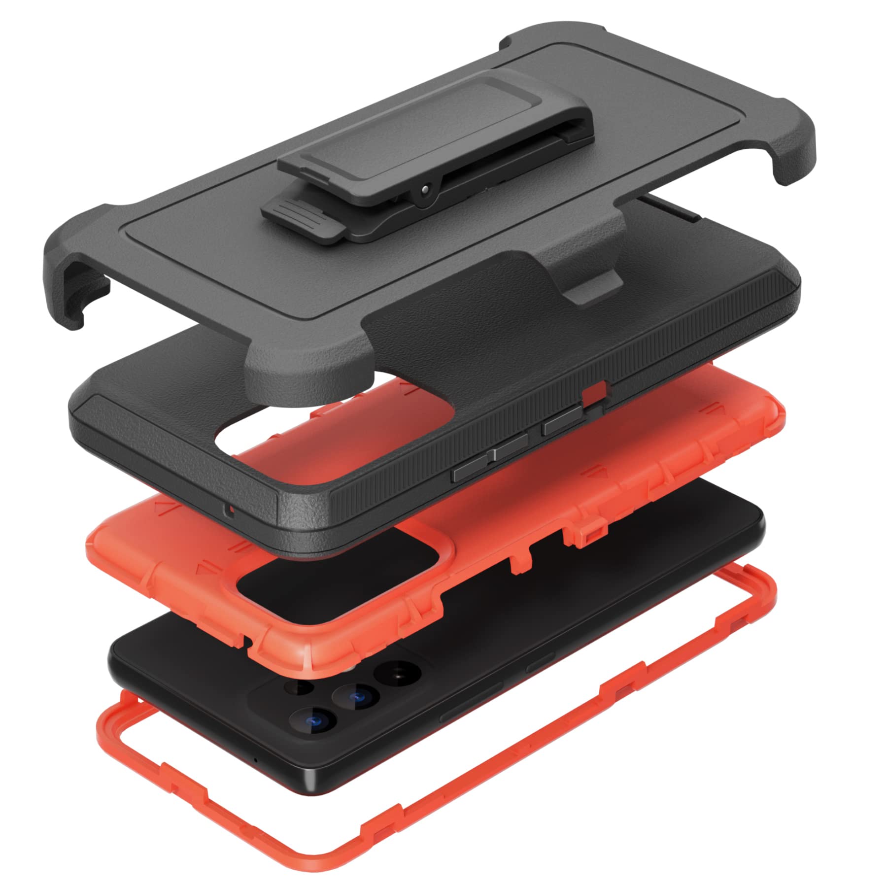 **Shockproof Heavy Duty Rugged Case for Samsung Galaxy A53 5G with Belt Clip Holster & Kickstand - Full Body Protection (Orange) - Perfect for Outdoor, Work & Active Lifestyle**