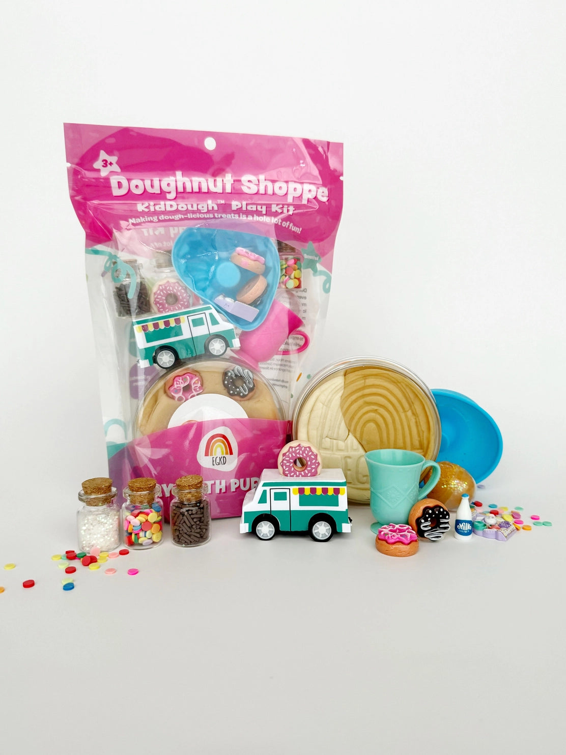 Kiddough Play Kit - Doughnut Shoppe Pretend Play Set for Kids | Creative Baking Toy for Toddlers & Preschoolers | Perfect for Birthday Gifts & Role Play Activities