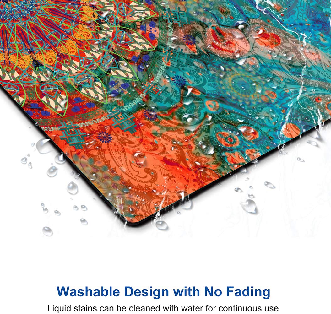 Mandala Flower Mouse Pad - Non-Slip Rubber Base, Waterproof Square Mousepad for Office & Laptop (9.5
