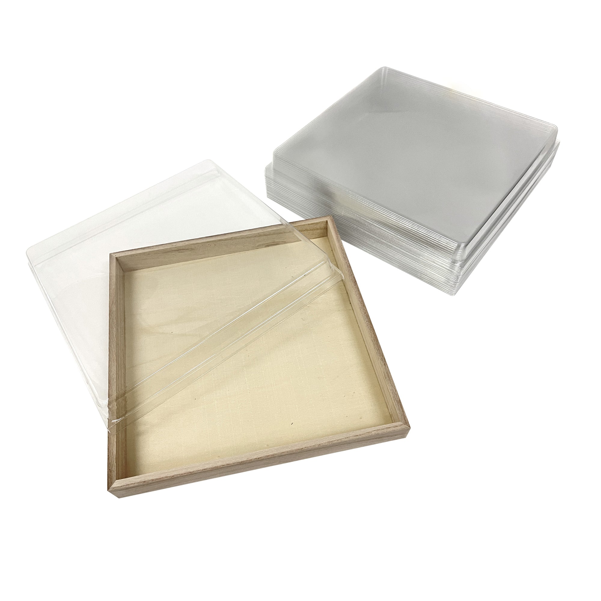 Tree Choice 9.4 x 9.4 Inch Square Clear Plastic Lids with View Window - 25 Count Case (Lids Only) - Perfect for Food Storage Containers, Meal Prep & Bakery Packaging