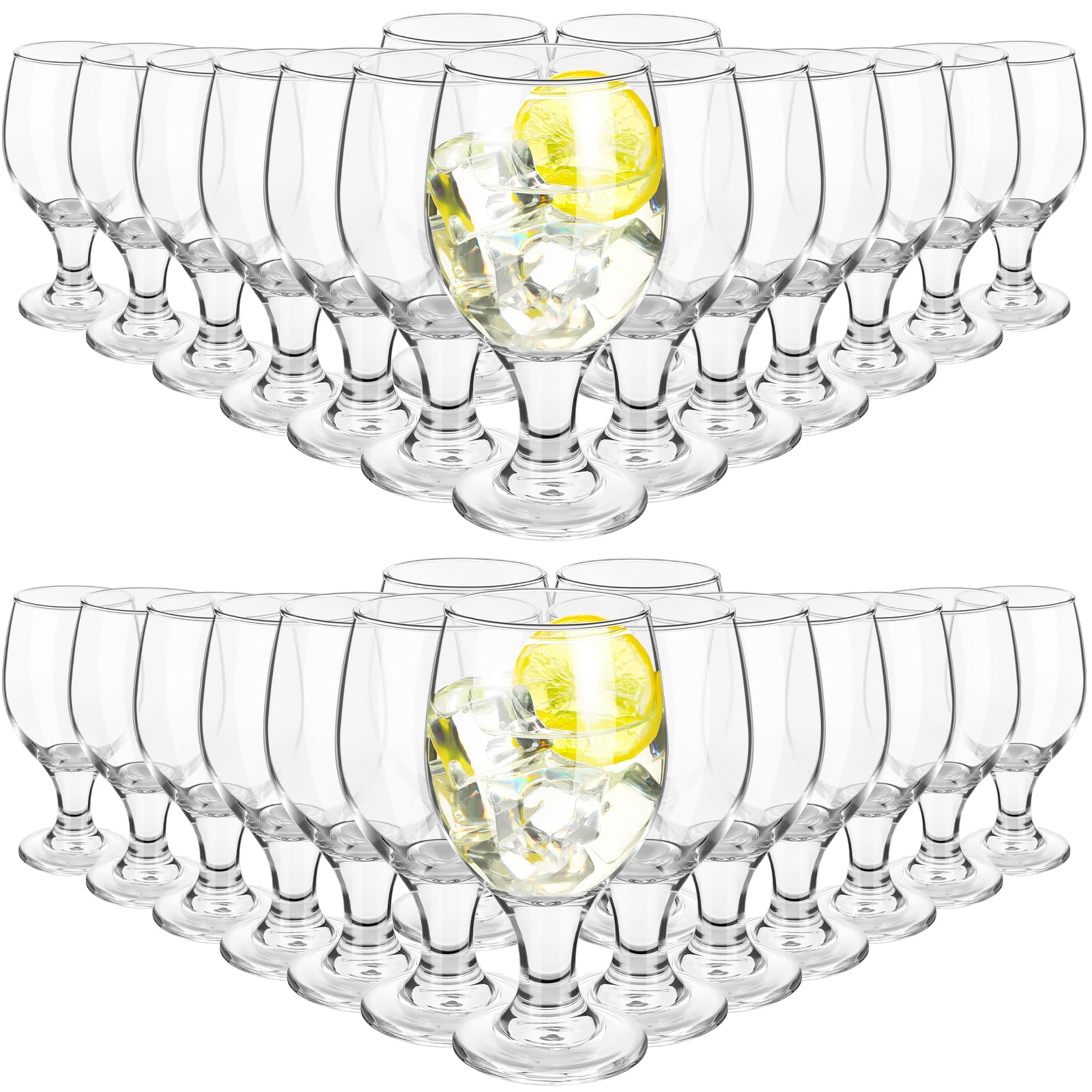 Patelai 30-Pack 13.5 oz Clear Stemmed Water Goblet Glasses - Elegant Drinking Glasses for Wine, Beer, Juice, Tea, Milk & Cold Beverages - Perfect for Dinner Parties, Weddings, Restaurants & Home Entertaining