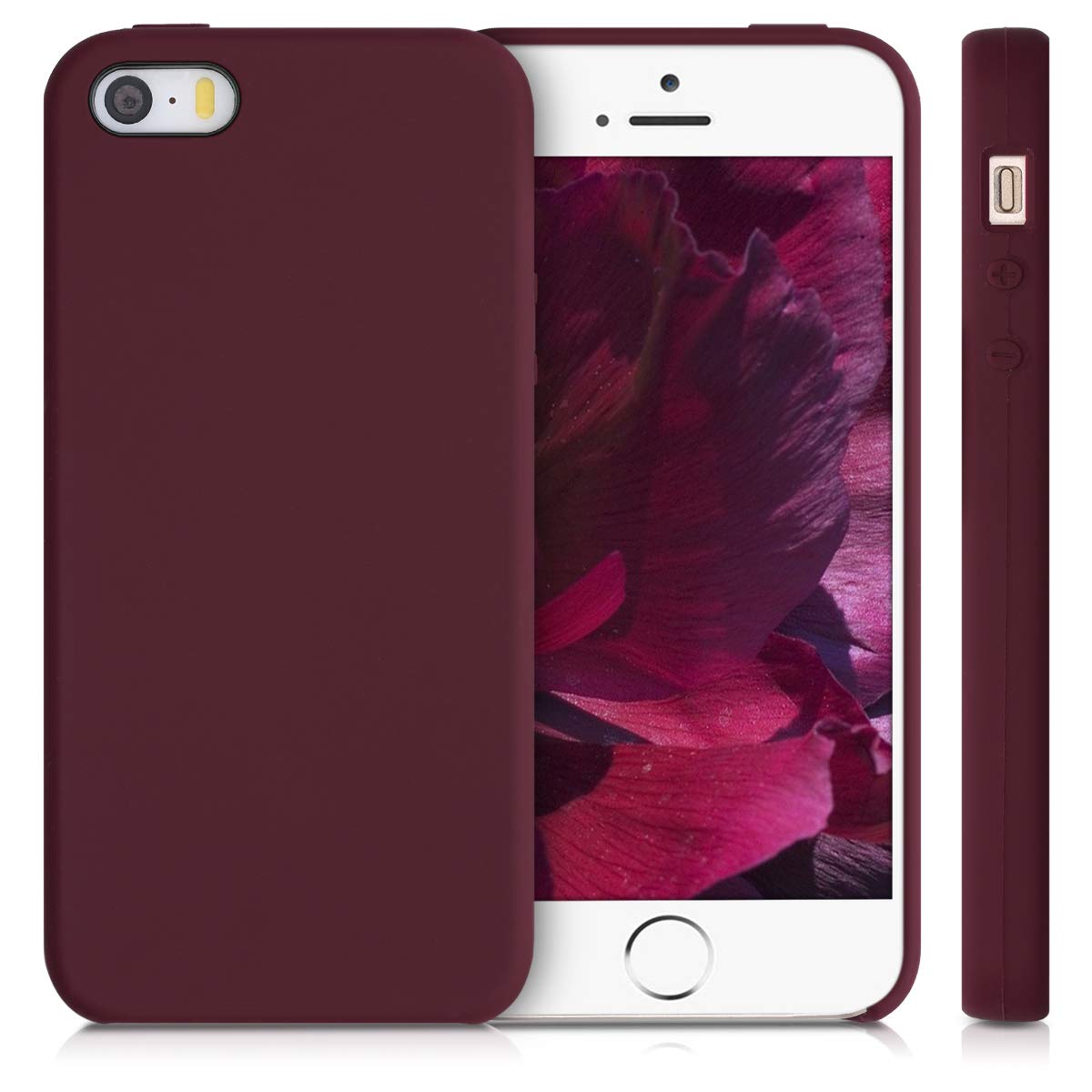 kwmobile Premium TPU Silicone Phone Case for Apple iPhone SE (1st Gen 2016) / iPhone 5 / iPhone 5S - Soft Finish Protective Cover in Tawny Red - Perfect for Everyday Use, Work & Travel