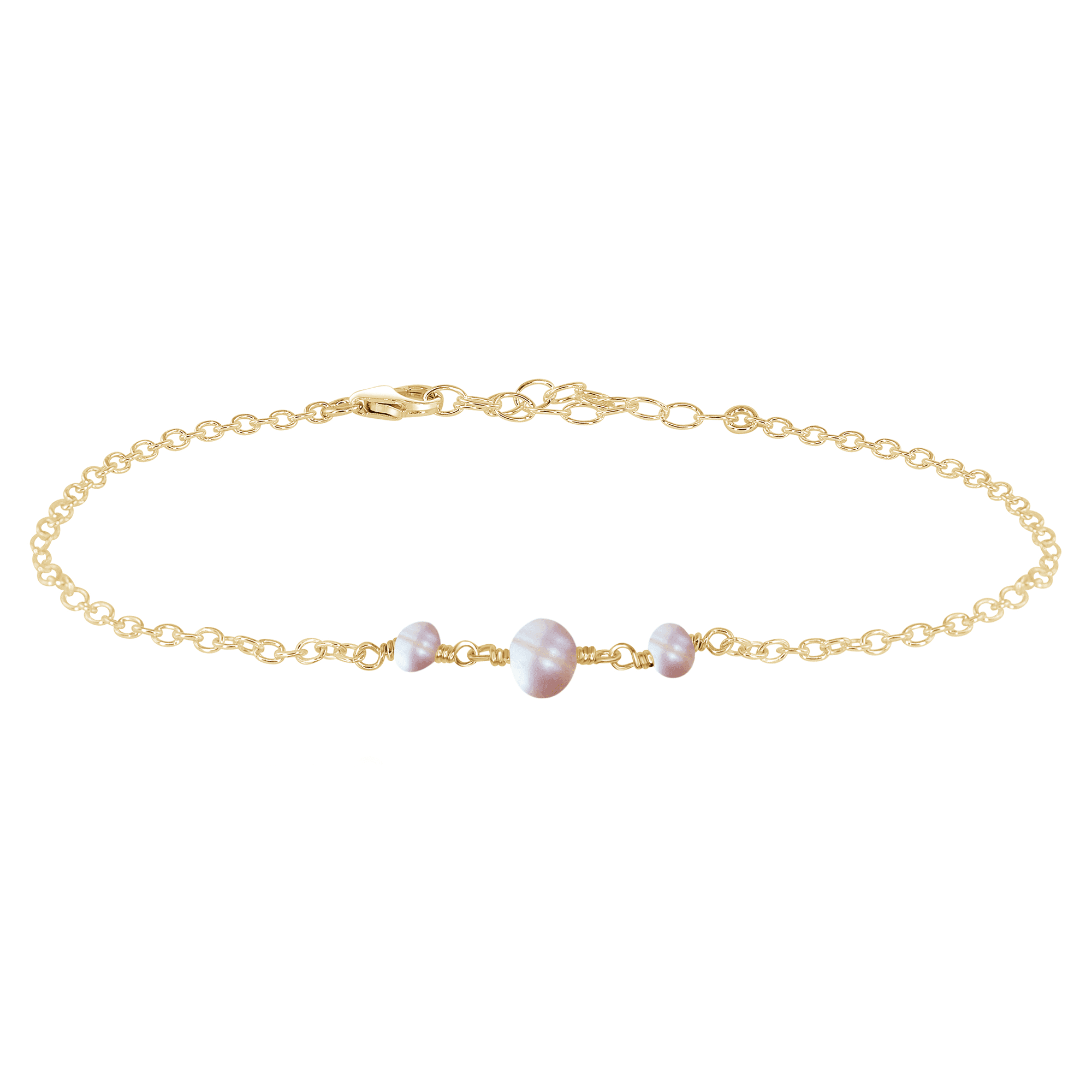 Elegant White Freshwater Pearl Beaded Chain Anklet for Women - Perfect for Beach Weddings, Summer Outfits & Boho Style Accessories