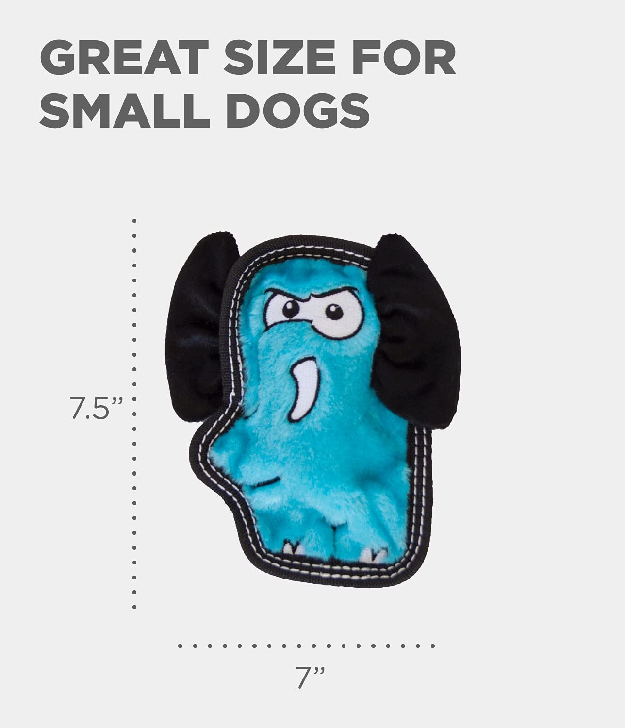 Outward Hound Tough Seamz Elephant Plush Dog Toy for Small Dogs - Durable Chew-Proof Stuffed Animal for Puppies & Small Breeds - Perfect for Indoor Play, Training Rewards & Cuddling