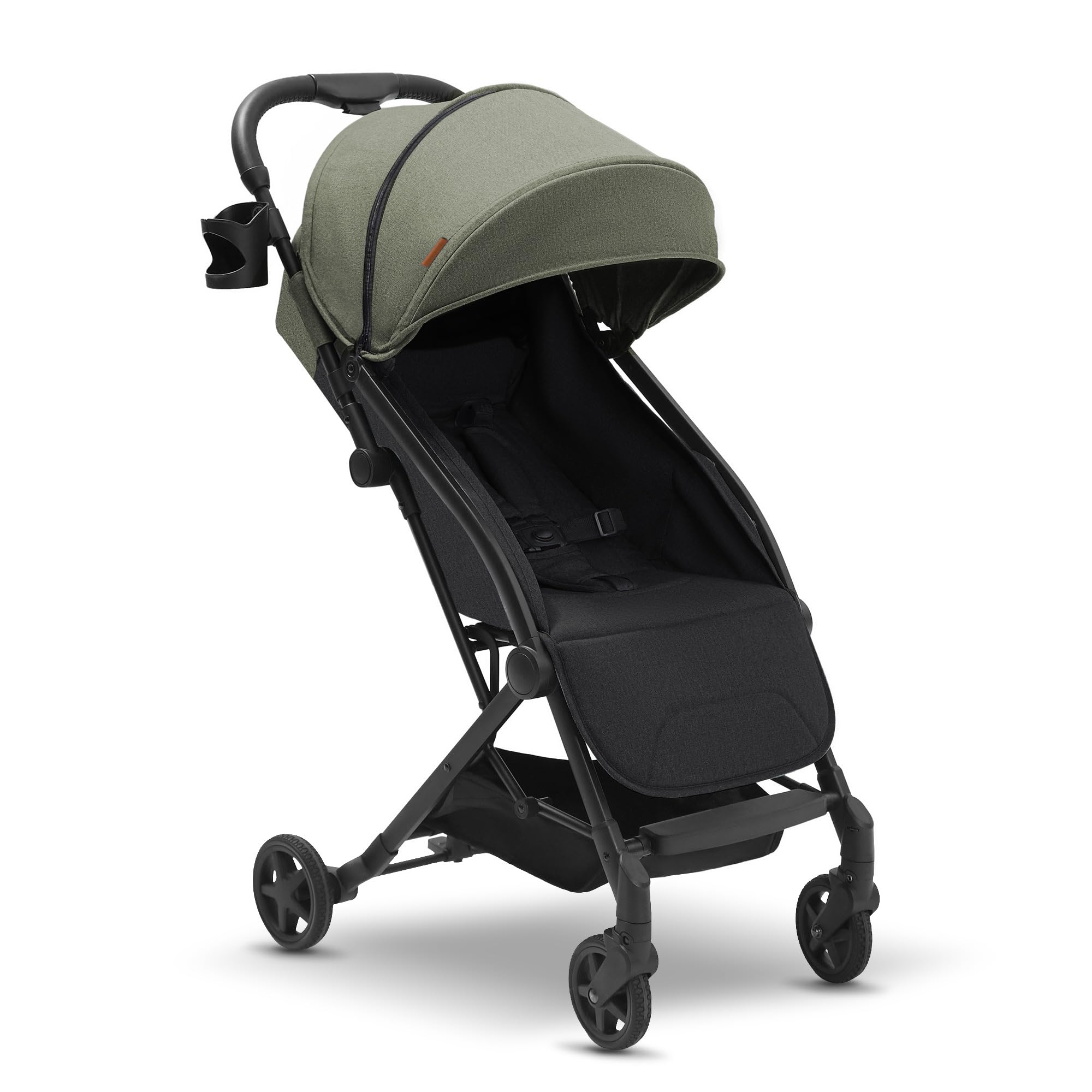 **Mompush Lithe Lightweight Compact Travel Stroller - One-Hand Fold, Airplane-Friendly, Reclining Seat & XL Canopy - Includes Rain Cover, Carry Bag & Cup Holder - Perfect for Air Travel, City Walks & Family Outings**