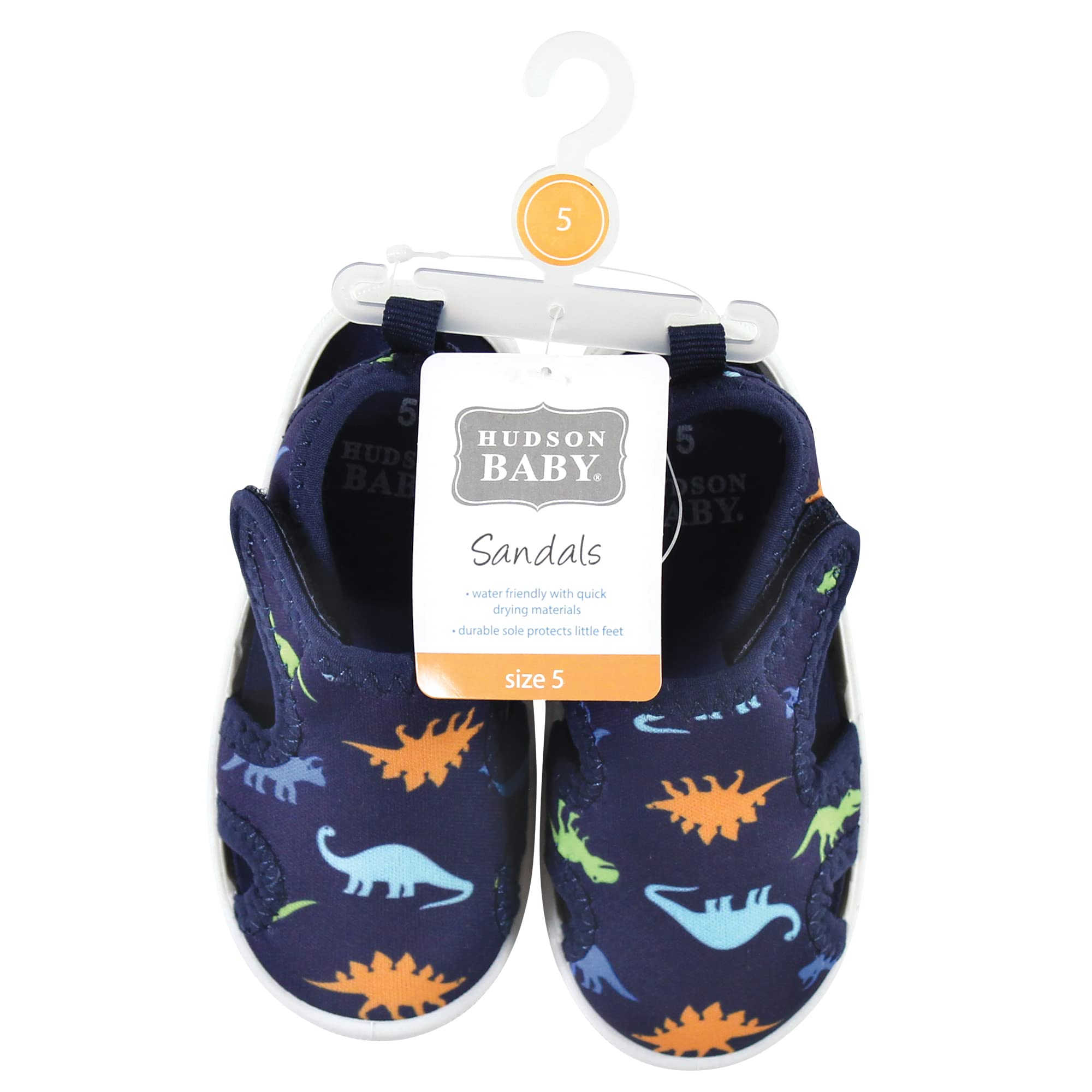 Hudson Baby Unisex Infant Sandals & Water Shoes - Dinosaur Print, Size 8 US - Perfect for Beach, Pool & Summer Outdoor Activities