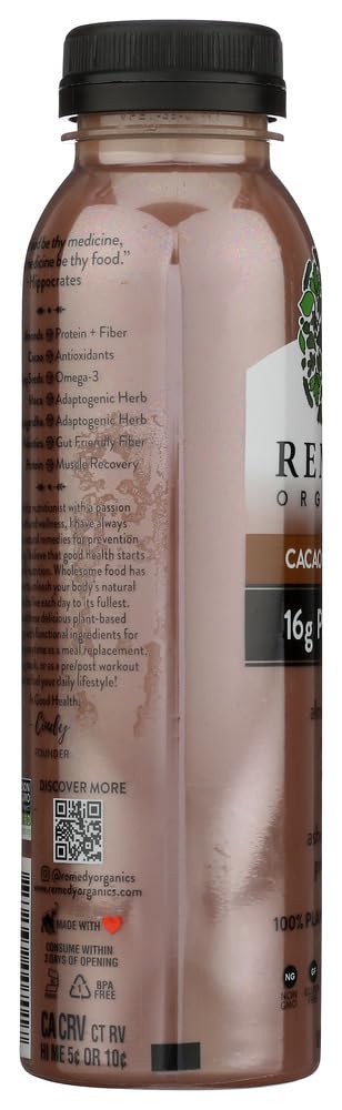 Organic Cacao Essentials by REMEDY ORGANICS - 12 Fl Oz | Antioxidant-Rich Superfood Drink for Energy & Recovery | Perfect for Post-Workout, Morning Boost & Healthy Lifestyle