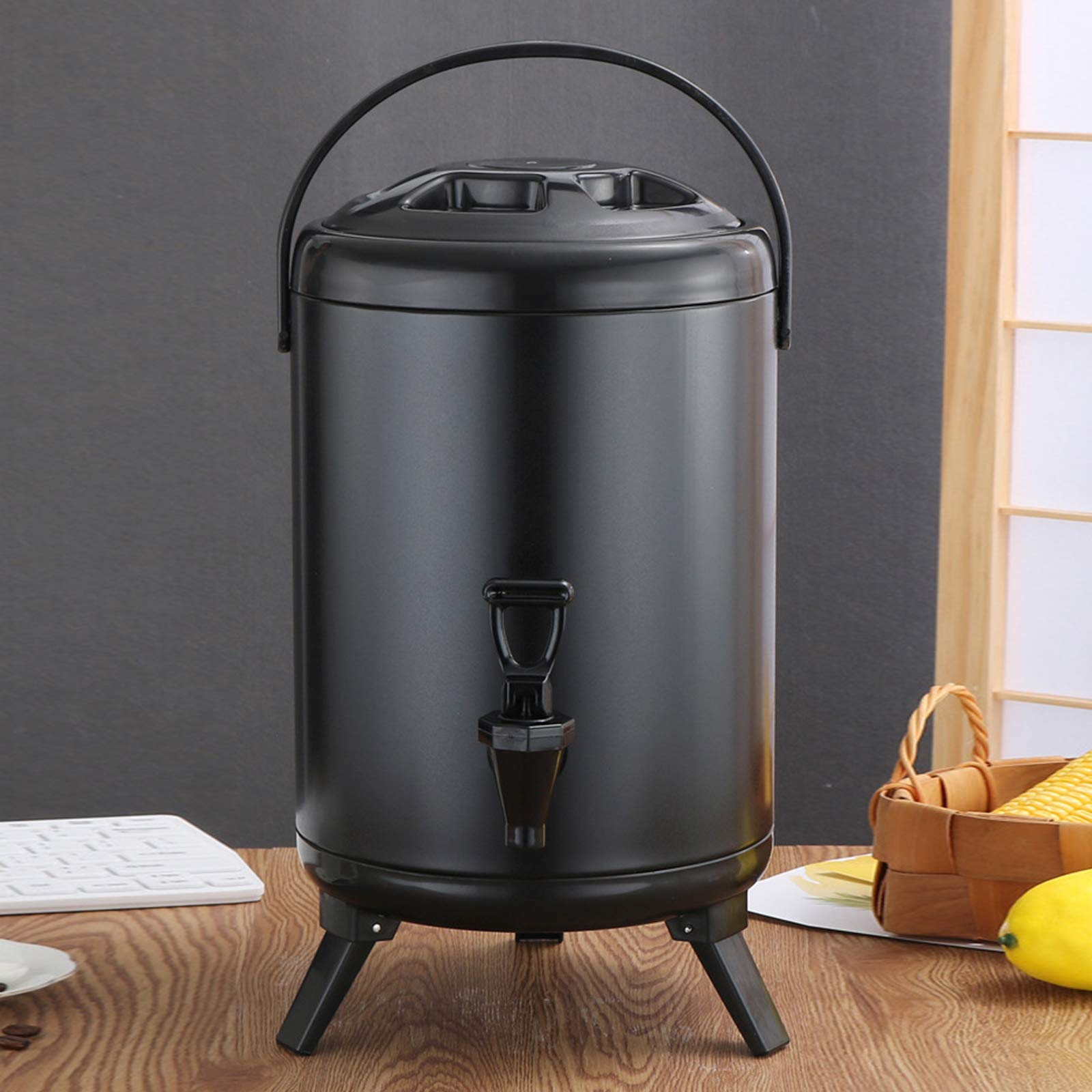 12L/3.17 Gallon Stainless Steel Insulated Beverage Dispenser with Spigot - Keeps Drinks Cold/Hot for 12+ Hours - Perfect for Coffee, Tea, Juice, Water at Parties, Offices, Weddings & Outdoor Events
