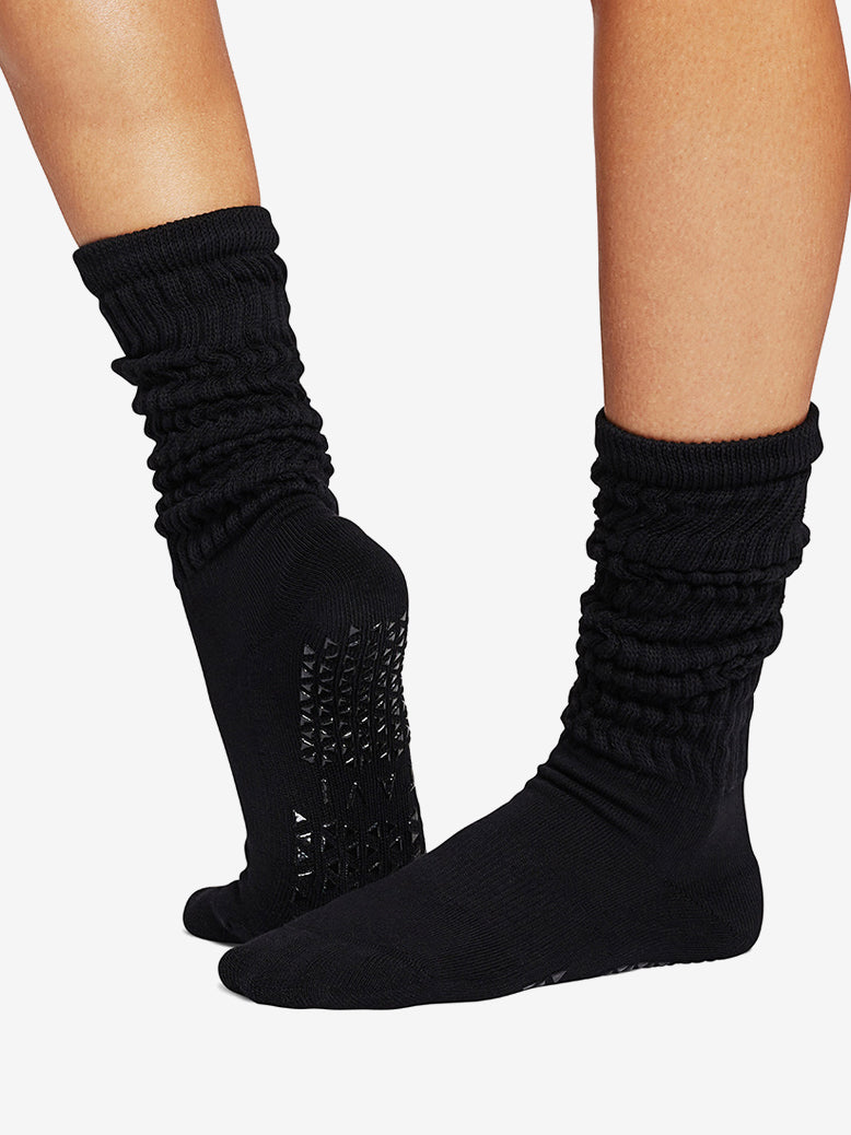Tavi Noir Stacy Grip Socks for Women - Non-Slip Yoga Socks with Arch Support - Perfect for Pilates, Barre & Workout - Ebony Color