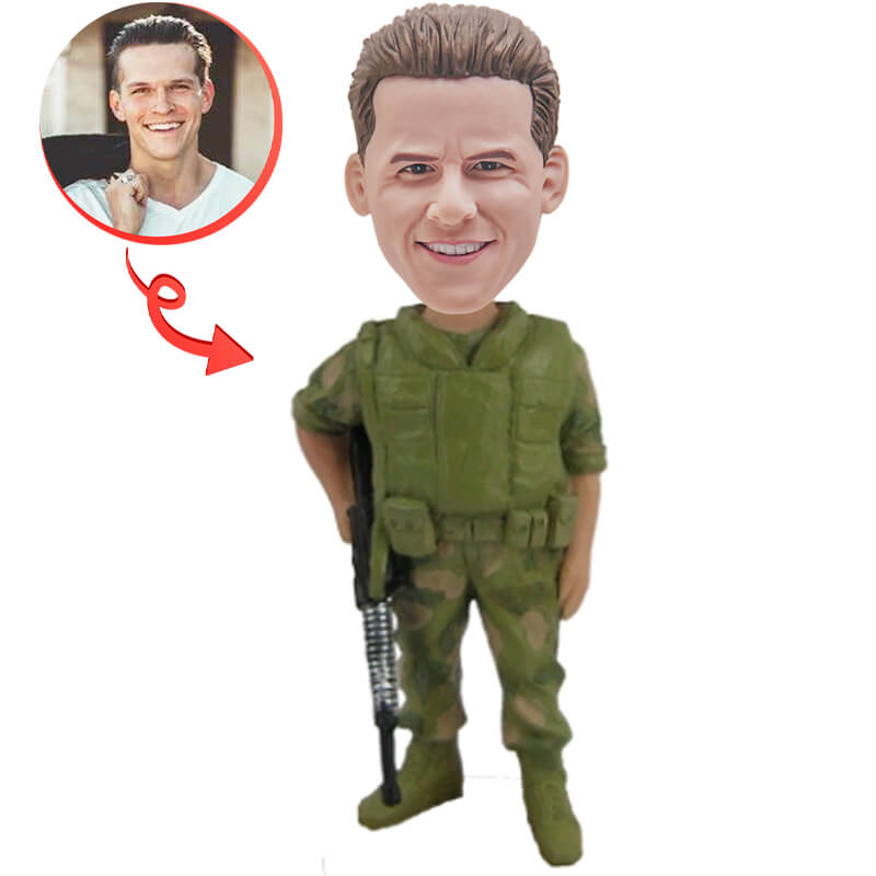 Custom Call of Duty Soldier Bobblehead - Personalized Military Action Figure Collectible - Perfect for Gaming Room Decor, Office Desk Display & Gift for Gamers