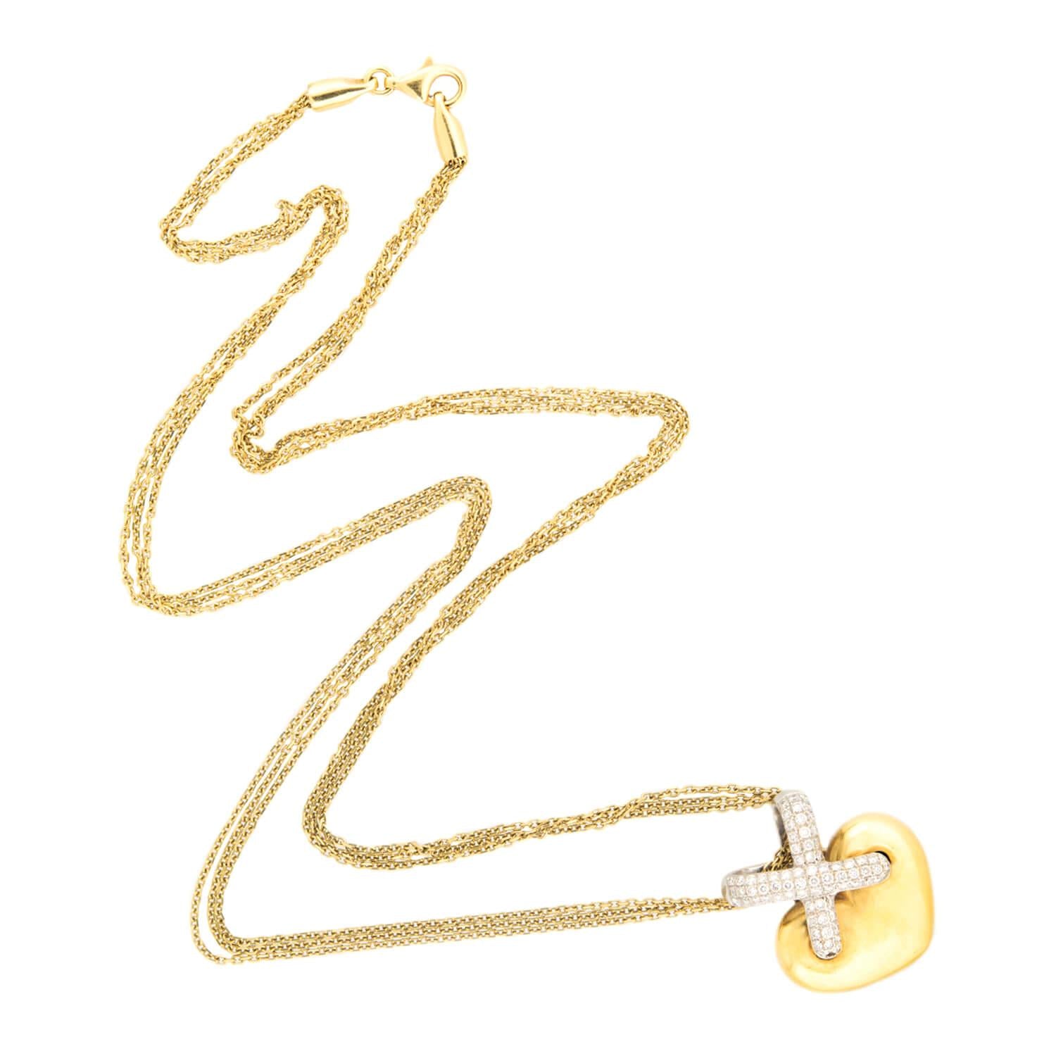 18K Gold Diamond Heart Pendant Necklace for Women - Elegant Valentine's Day Gift, Anniversary Jewelry & Romantic Occasion Accessory