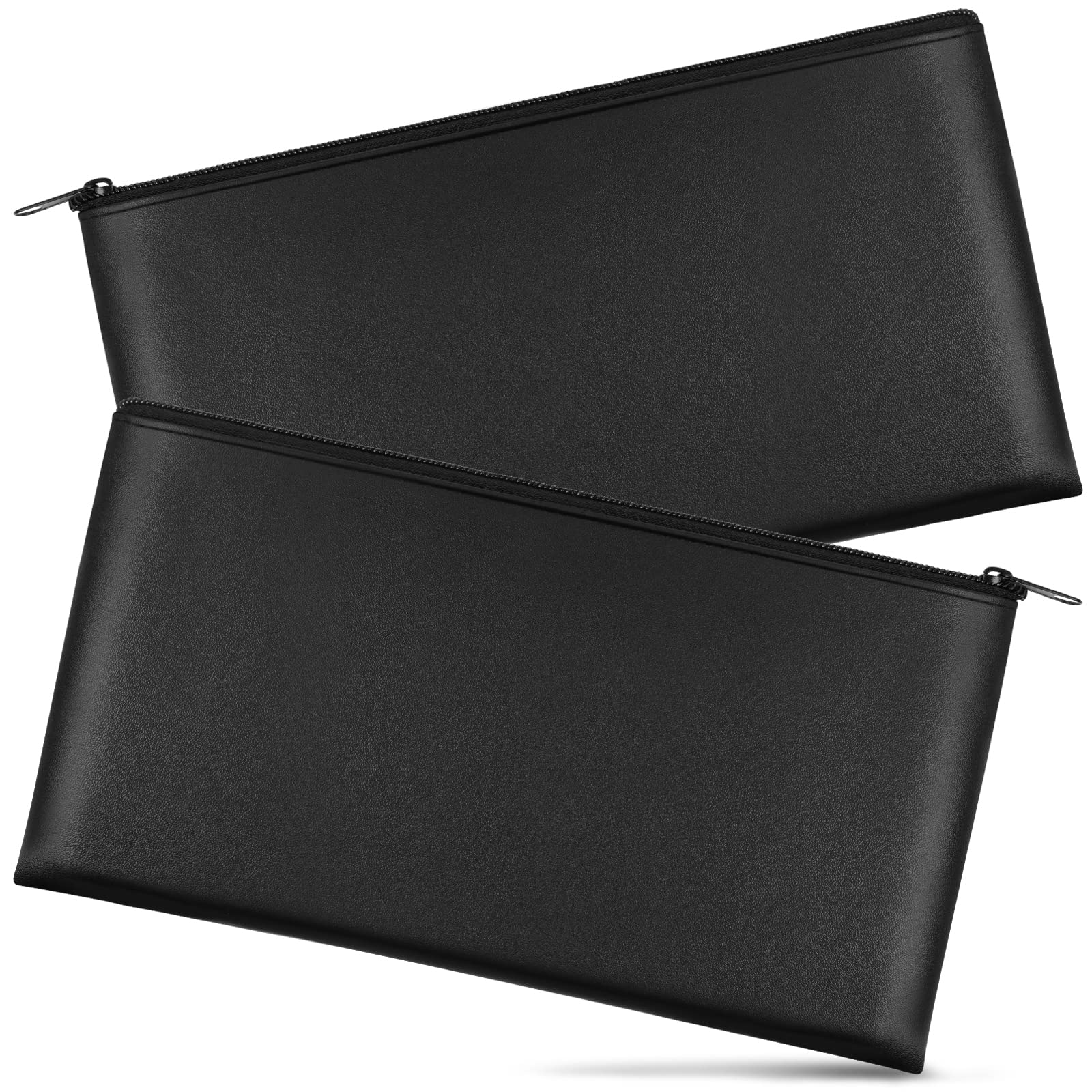 2 Pack Zippered Money Bags 11x6.1 Inch - Secure Cash Pouch, Bank Deposit Bag, Check Wallet & Travel Cosmetics Organizer - Perfect for Small Business, Retail Banking & Travel Essentials Storage