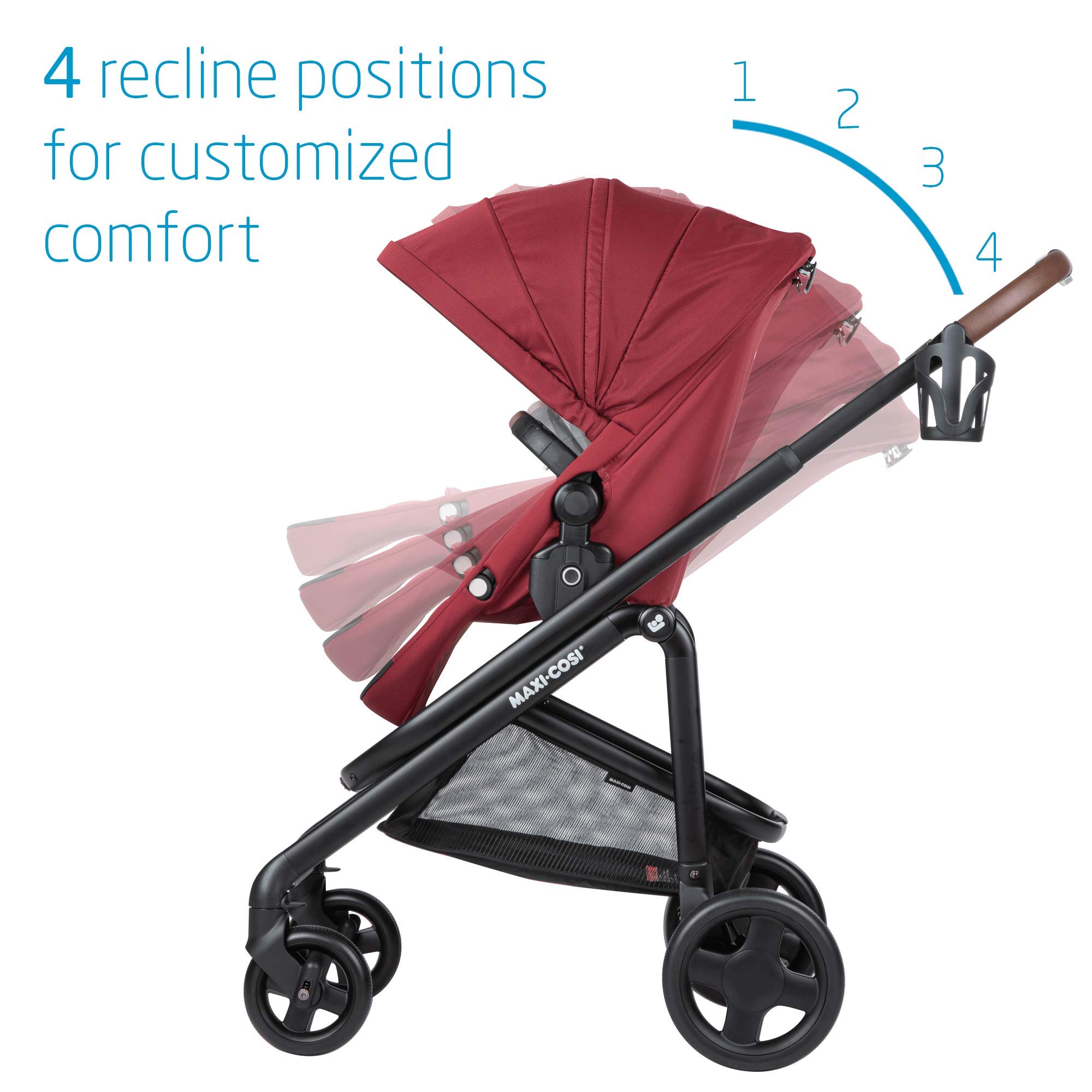 Maxi-Cosi Tayla Lightweight Modular Stroller - Reversible Seat (Parent or World Facing) in Essential Red | Compact Travel Stroller for Newborns & Toddlers | Perfect for City Walks, Shopping & Air Travel