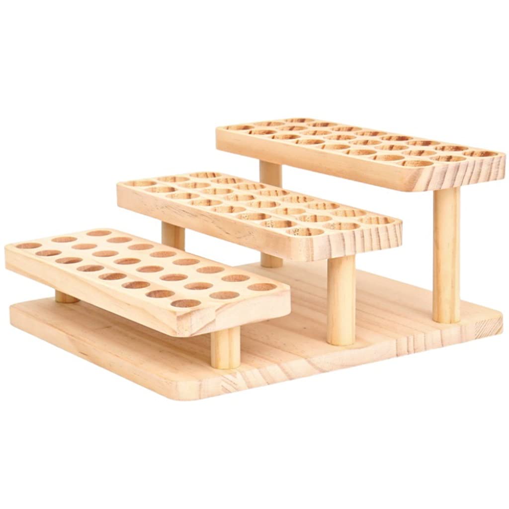 Premium Wooden Essential Oil Storage Box - Holds 75 Bottles, Pine Wood Organizer with Secure Lid for Home Display & Travel (Beige, 33x18.5x15cm) - Perfect for Aromatherapy Enthusiasts & Essential Oil Collections