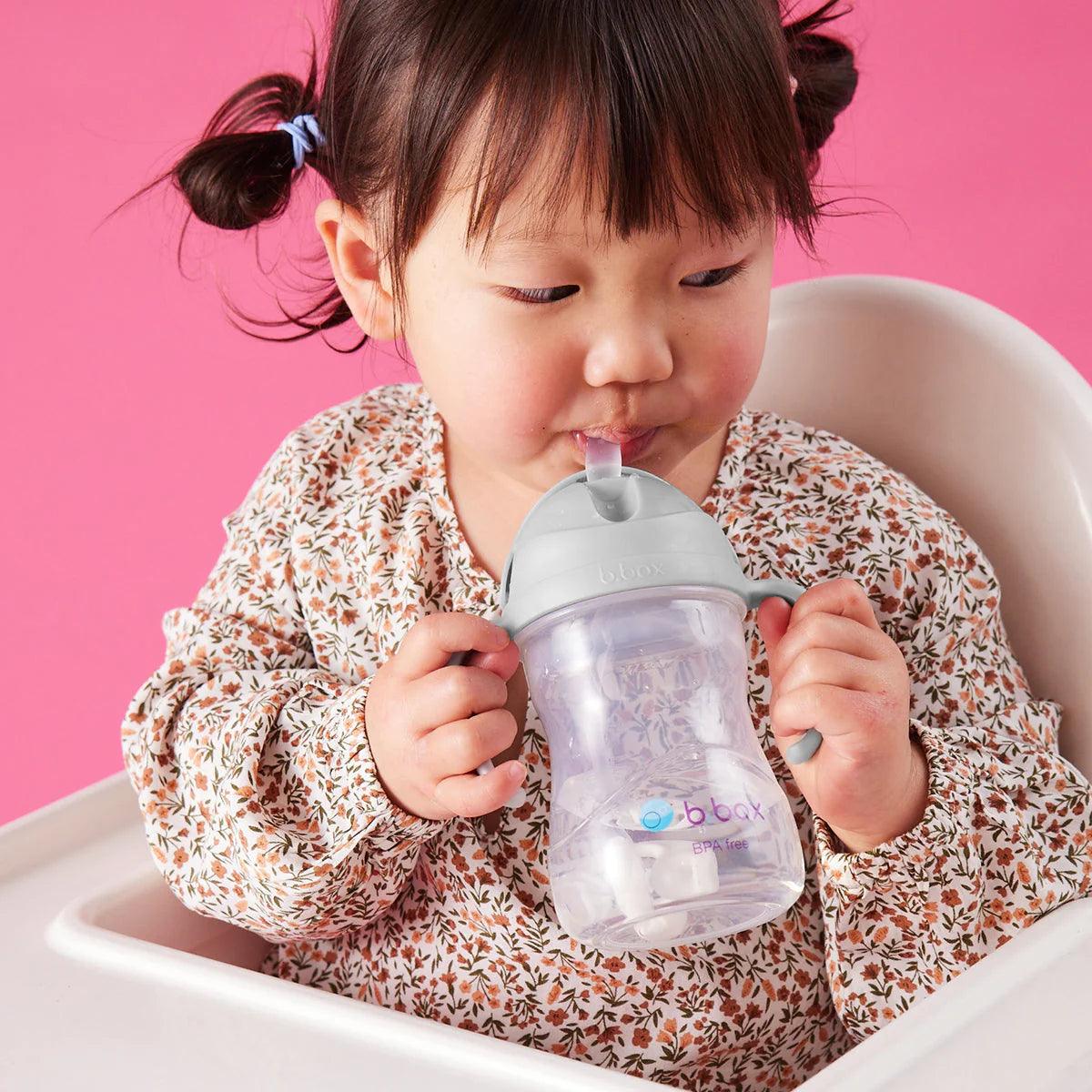 b.box Baby & Toddler Sippy Straw Cup 8oz/240ml - Leak Proof Spill Proof Drinking Cup for Infants & Kids - Perfect for Daycare, Travel & On-the-Go Hydration