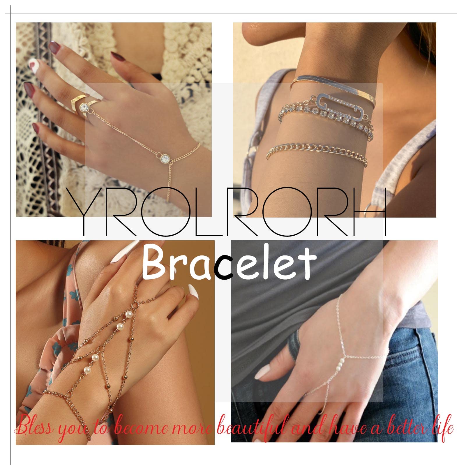 Boho Pearl Slave Bracelet Gold Pearl Finger Ring Bracelet for Women - Elegant Bridal Wedding Jewelry Set, Hand Chain Bracelet Gift for Her - Perfect for Boho Weddings, Beach Parties & Special Occasions