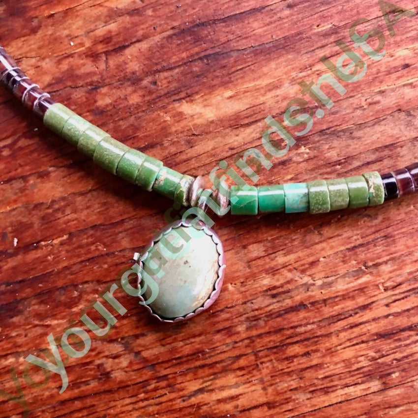 Vintage Brown Heishi Mint Green Turquoise Beaded Necklace for Women - Boho Chic Handmade Jewelry - Perfect for Festivals, Beach Parties & Everyday Wear
