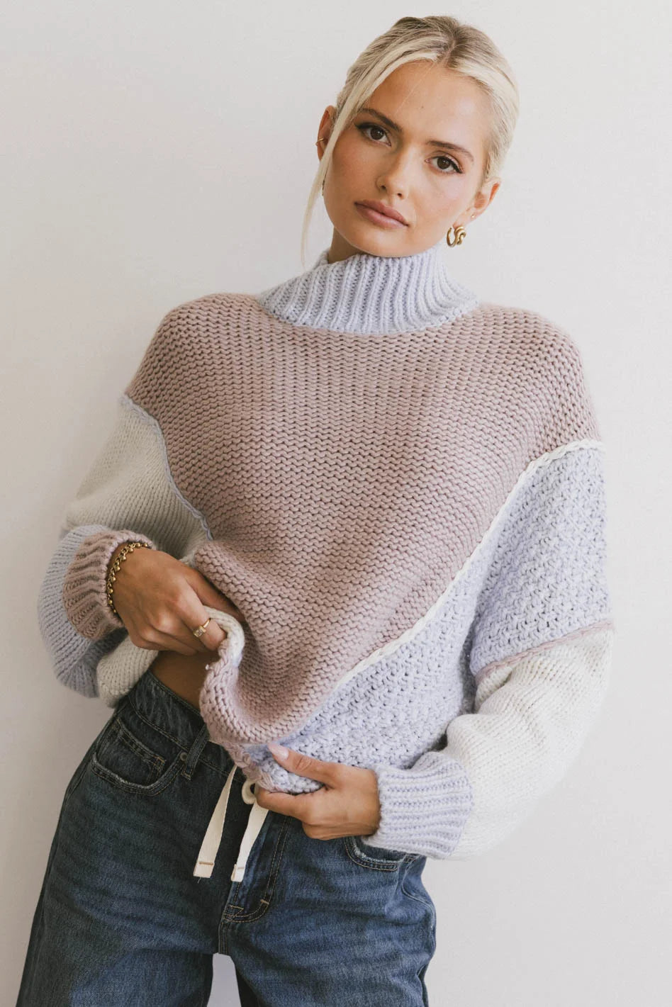 Stylish Maggy Color Block Sweater for Women | Trendy Knit Pullover | Perfect for Fall & Winter Outfits, Casual Wear & Office Fashion