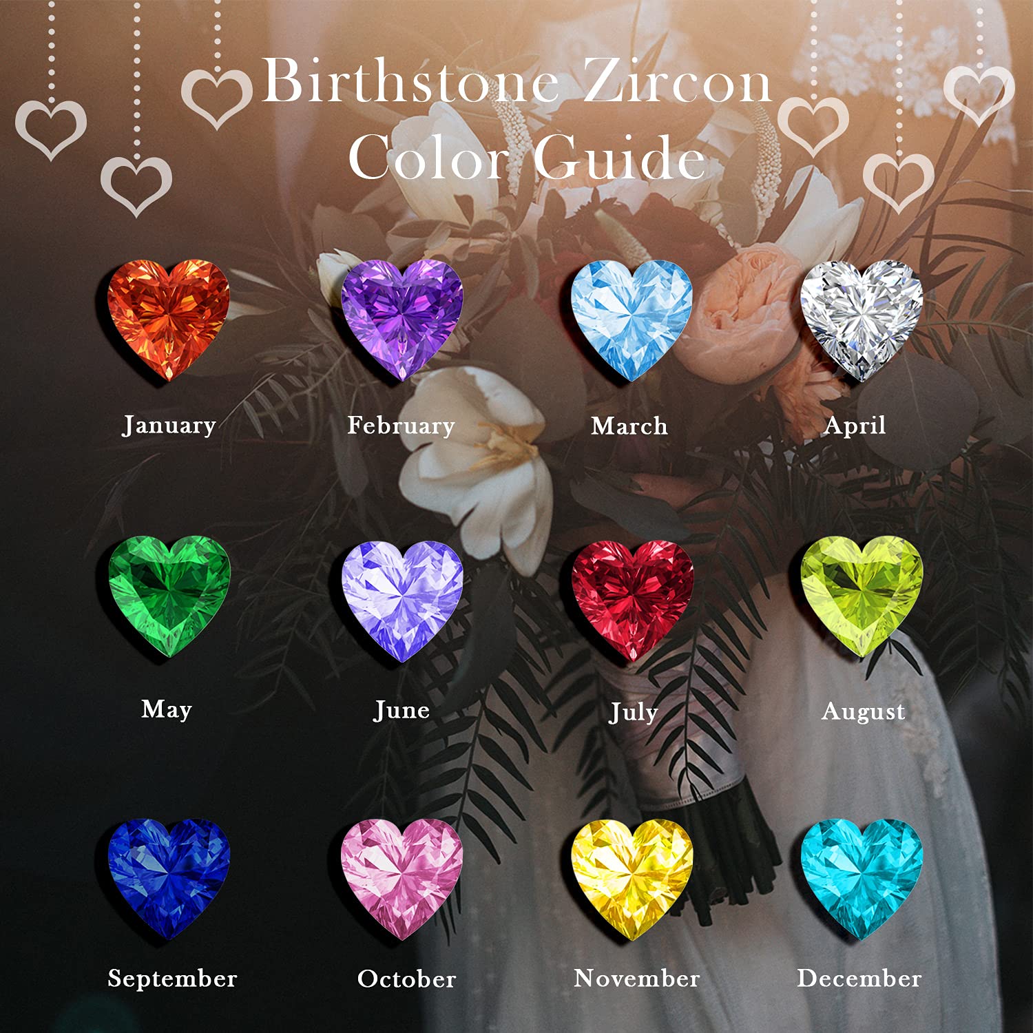 BlingGem Heart Necklace for Women - 925 Sterling Silver Birthstone Pendant with 2 Stones, Customizable Jewelry Gift for Wife, Mom, Girlfriend | Perfect for Valentine's Day, Anniversary, Mother's Day & Birthday Gifts