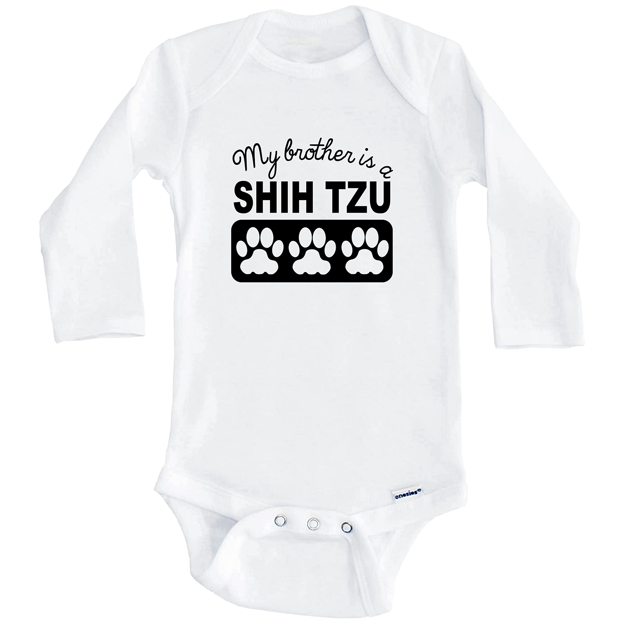 My Brother is a Shih Tzu Baby Bodysuit - Long Sleeve One-Piece Outfit for Infants | Perfect for Family Photos, Playdates & Special Occasions
