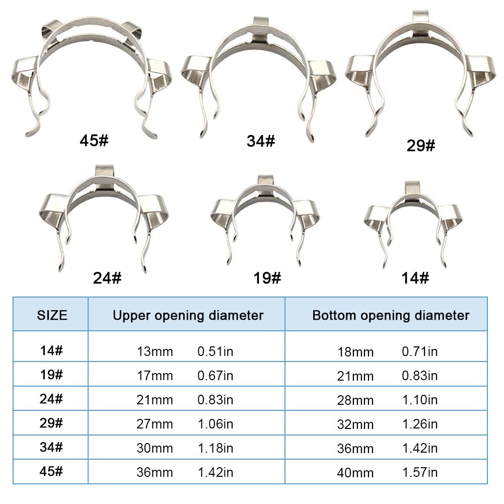 3-Pack 24mm Stainless Steel Keck Clamps - Heavy Duty Lab Joint Clips for Glassware Connections | Perfect for Chemistry Experiments, Distillation Setups & Laboratory Equipment Securing