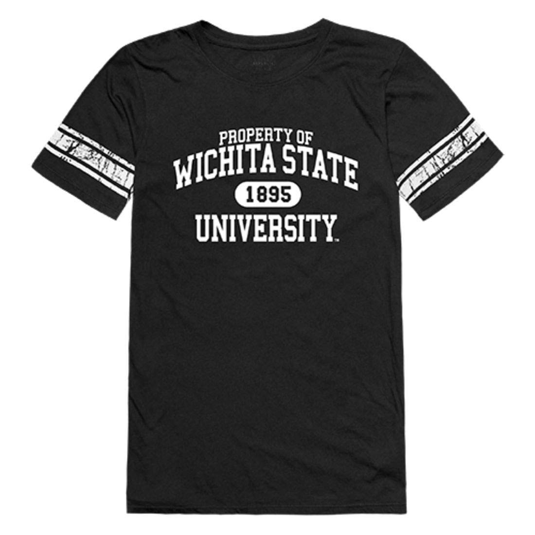 W Republic WSU Wichita State University Shockers Women's Vintage T-Shirt - Black Cotton Tee for College Fans, Game Day & Casual Wear