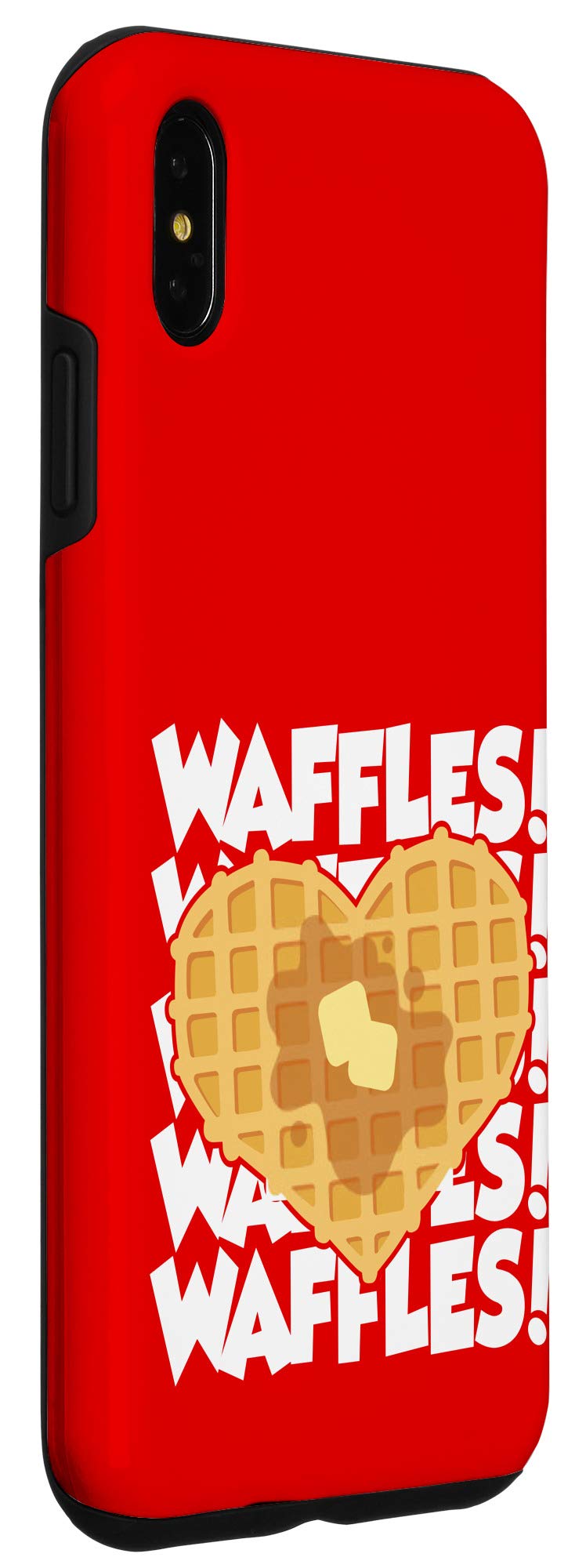 iPhone XS Max Cartoon Waffle Heart Case - Cute Breakfast Lover Phone Cover for Women & Girls - Perfect for Brunch Dates, Coffee Shops & Foodie Selfies