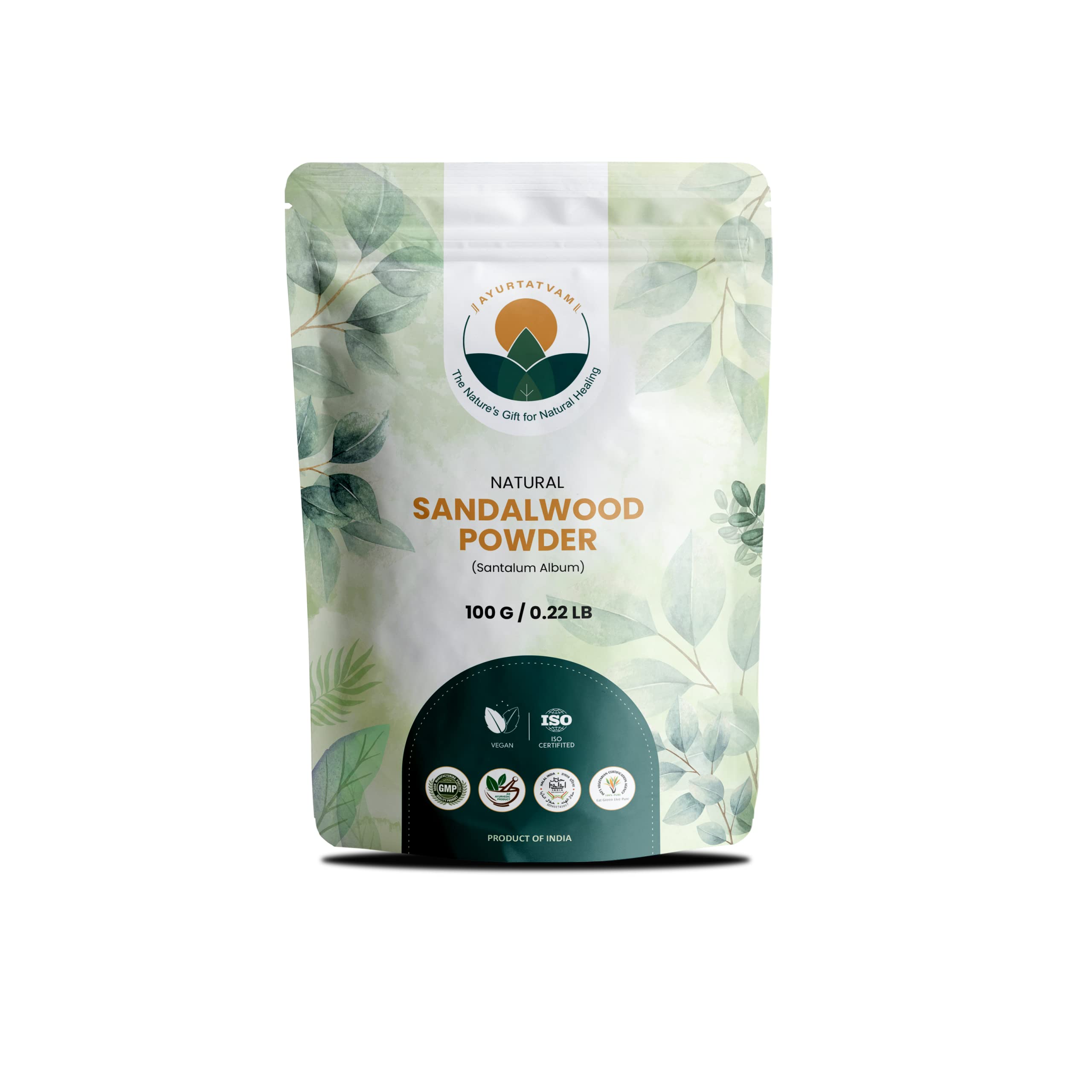 **Ayurtatvam 100% Pure Natural Sandalwood (Chandan) Powder - 100g for Glowing Skin, Face Mask & Ayurvedic Skincare | DIY Beauty, Aromatherapy, Spa & Relaxation**