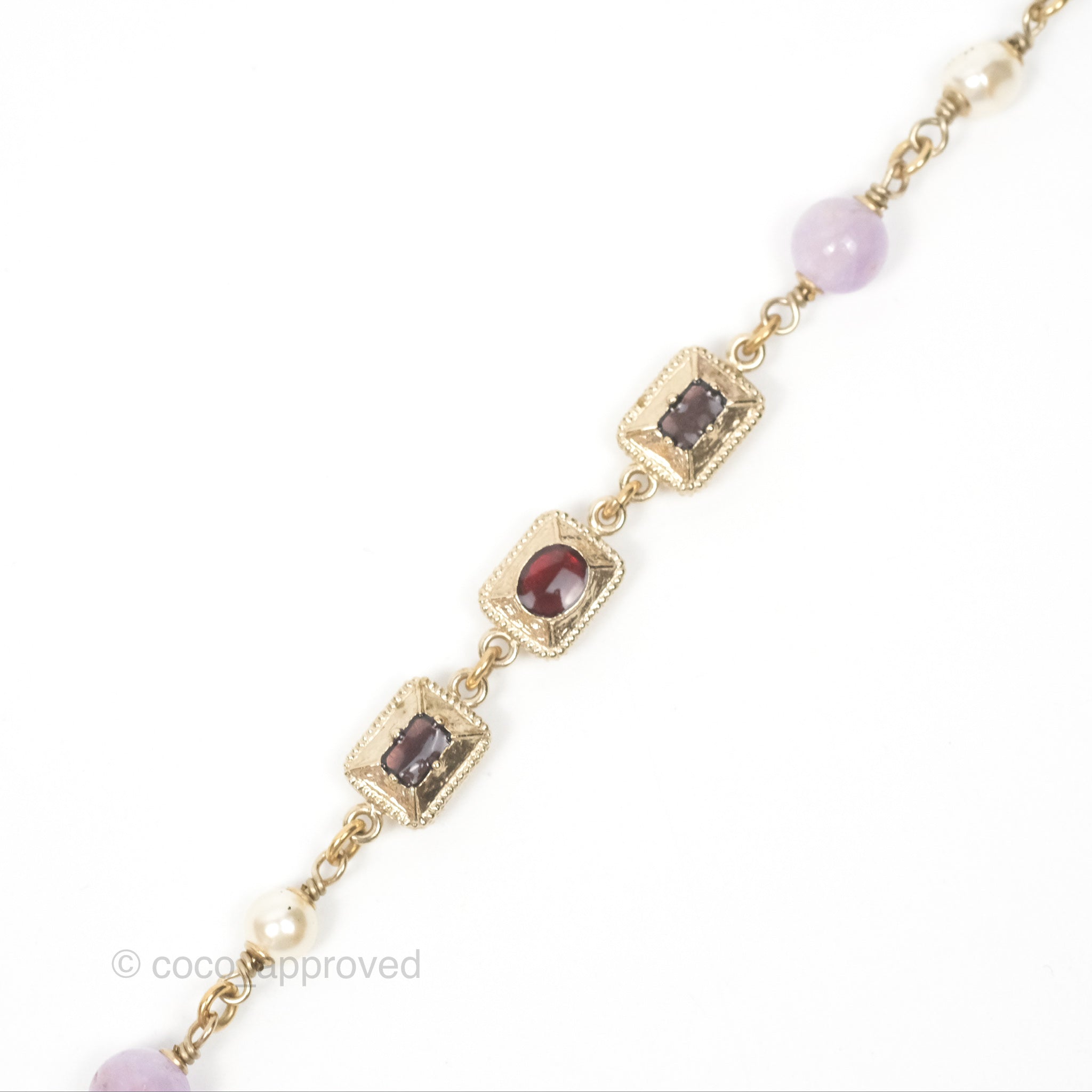 Chanel CC Pearl Gemstone Long Necklace in Gold Tone - 17A Collection | Elegant Jewelry for Women, Perfect for Parties, Weddings & Special Occasions