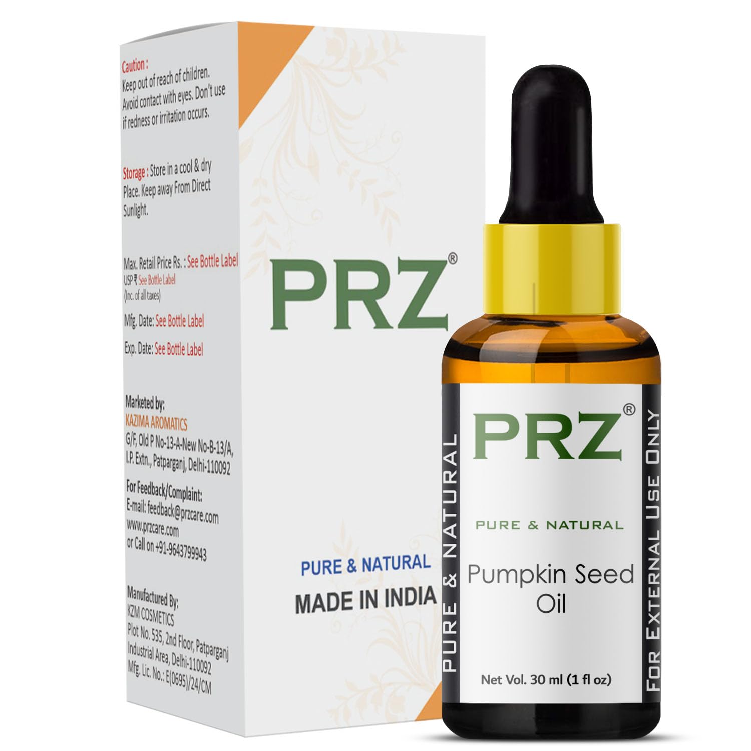 Pure Pumpkin Seed & Peppermint Oil Combo - 30ml for Aromatherapy & Skin Care