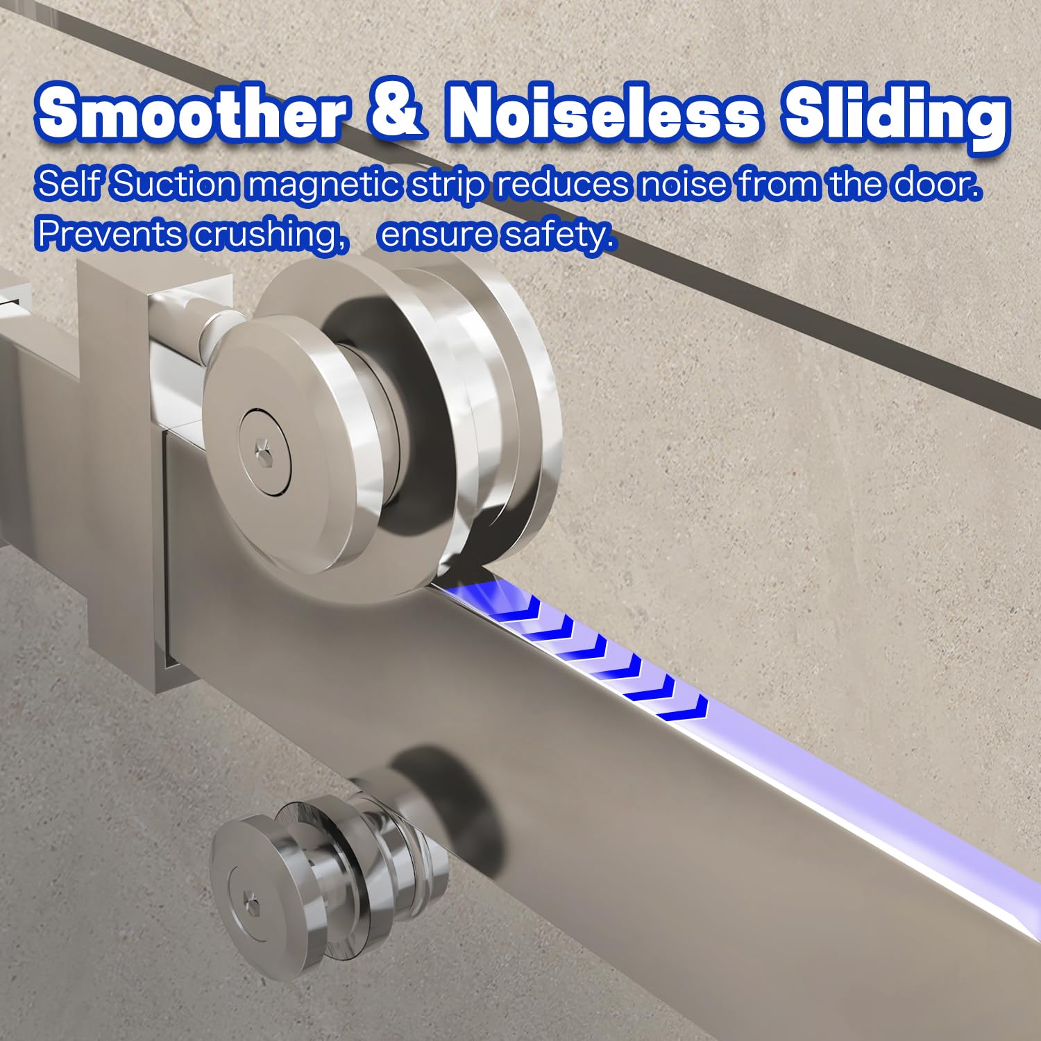 60-60.8 Inch Frameless Sliding Shower Door - 1/4