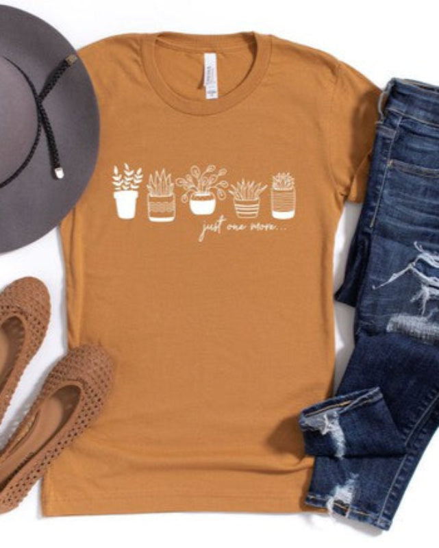 Just One More Succulent Graphic Soft Style T-Shirt - Cute Plant Lover Tee for Women, Casual Comfort Fit Cotton Top for Everyday Wear, Gardening & Outings