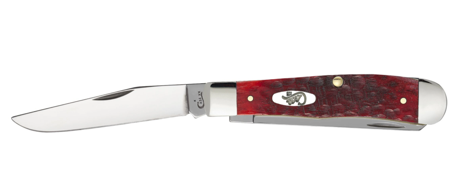 Premium Dark Red Bone Standard Jig Chrome Vanadium Trapper Pocket Knife (06984) - Ideal for Camping, Hunting & Everyday Carry (EDC)