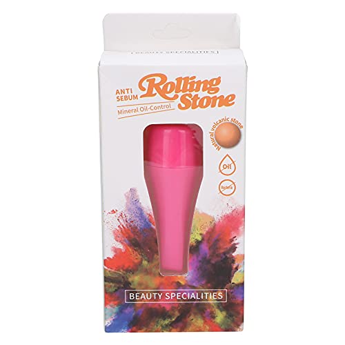 Volcanic Oil Absorbing Face Roller for Oily Skin - Reusable Facial Cleansing & Oil Control Massager (Pink) | Perfect for Daily Skincare, Makeup Prep & On-the-Go Shine Control
