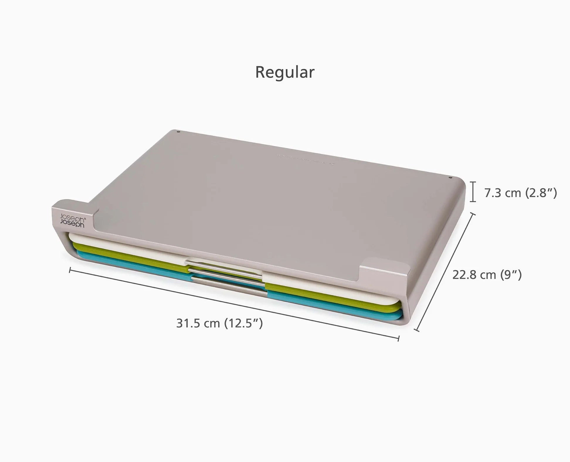 Folio Slim 3-Piece Under Shelf Multicolor Chopping Board Set - Space Saving Kitchen Organizer for Small Spaces & Compact Countertops