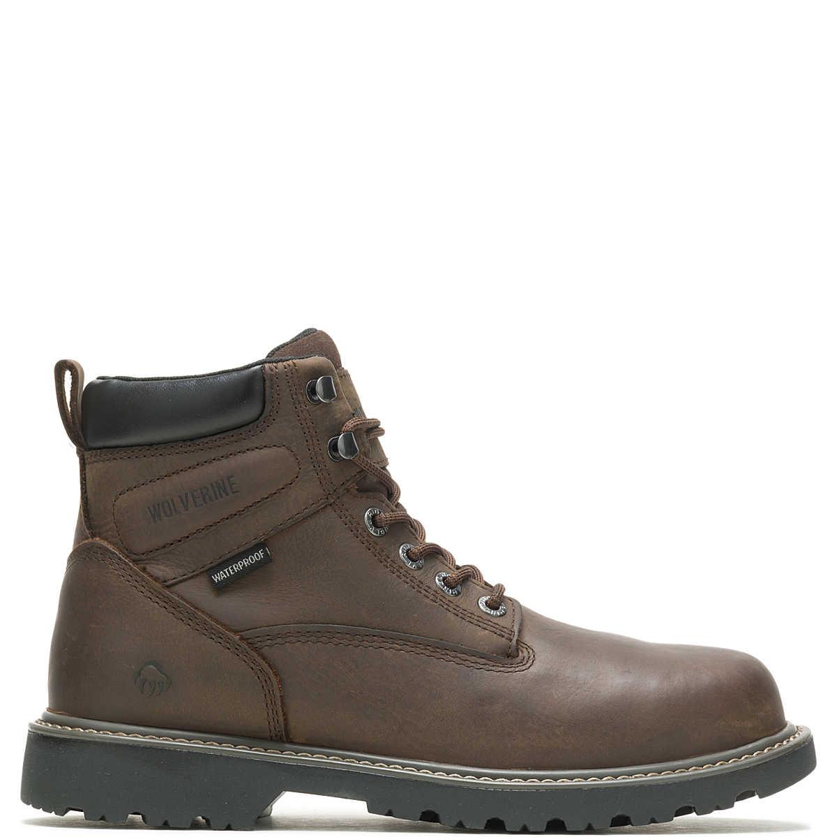 Men's Waterproof Work Boots for Floorhand - Durable 6-Inch Safety Boots in Brown - Ideal for Construction, Oilfield & Outdoor Work