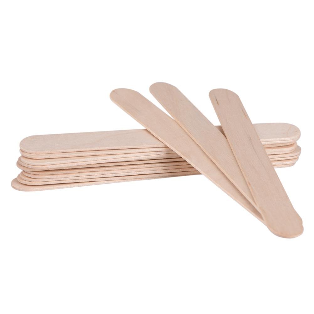 100Pcs Disposable Wooden Waxing Sticks - Wax Spatula Applicator & Tongue Depressor for Hair Removal, DIY Crafts, and Medical Use - Perfect for Salons, Spas, and Home Waxing Kits