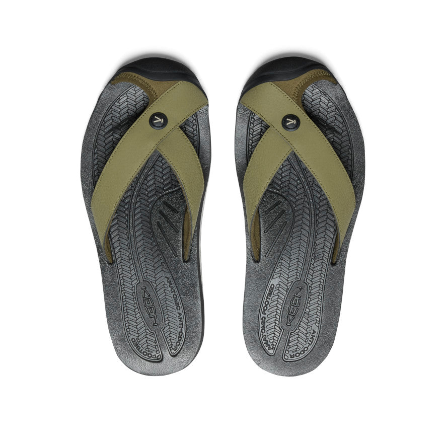 Men's Barbados Flip Flops - Comfortable Beach Sandals in Martini Olive & Black | Perfect for Pool, Vacation & Summer Outfits