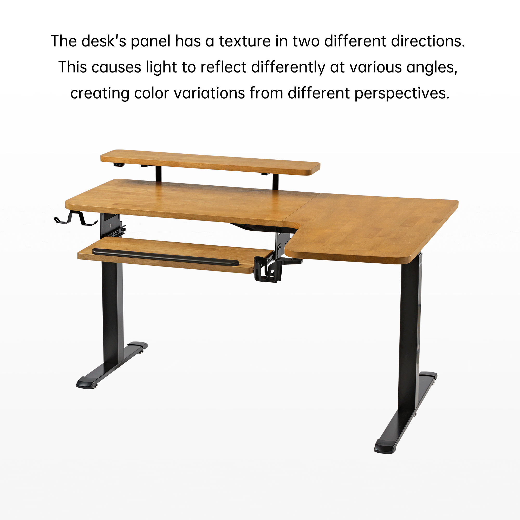 Ergonomic L-Shaped Standing Desk with Accessories Set (60x23 Inches) - Perfect for Home Office & Workspace Setup