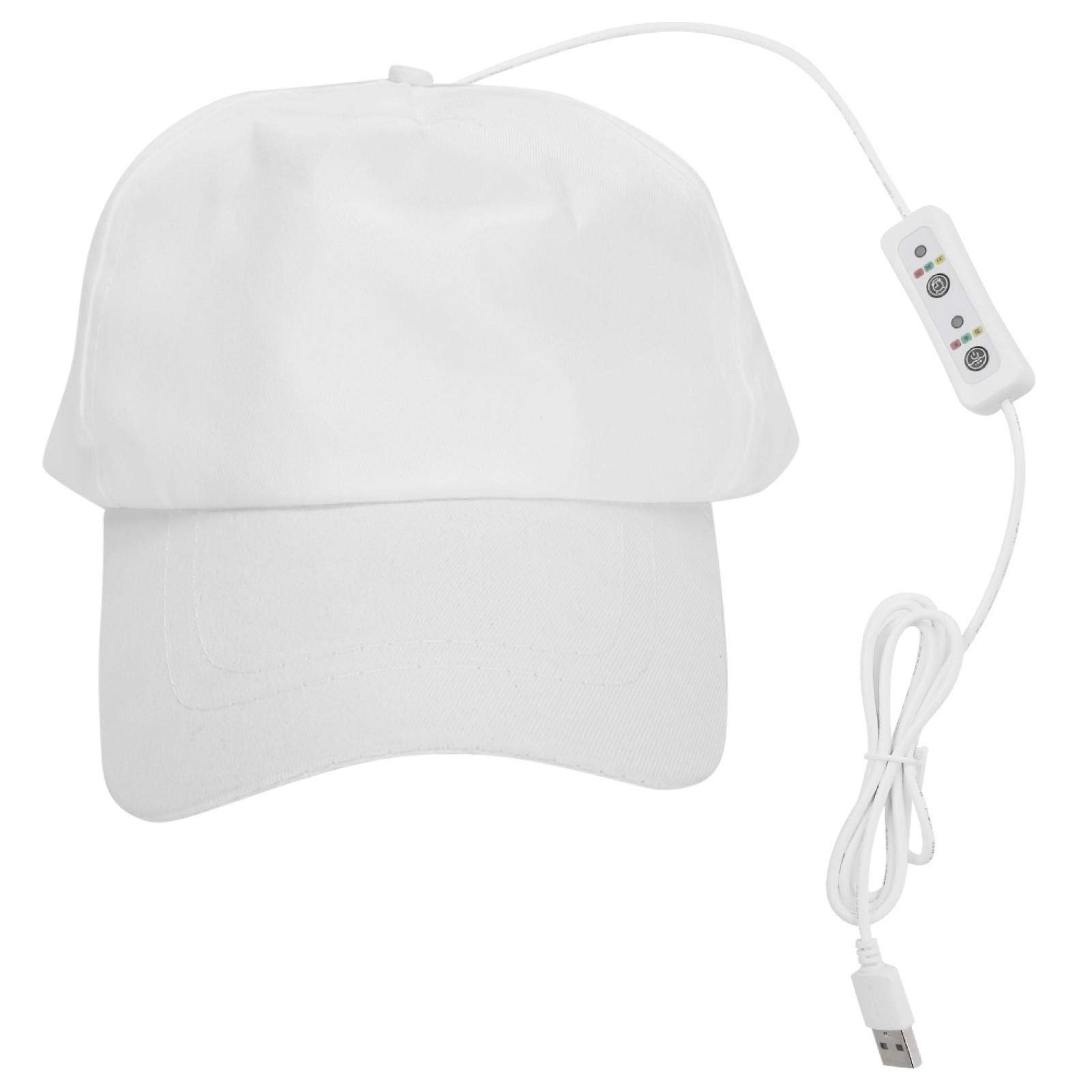 Hair Growth Cap for Men & Women - Adjustable Hair Regrowth Hat with Oil Control - Stimulates Hair Loss Prevention & Thicker Hair - Perfect for Daily Use, Travel & Home Care (White)