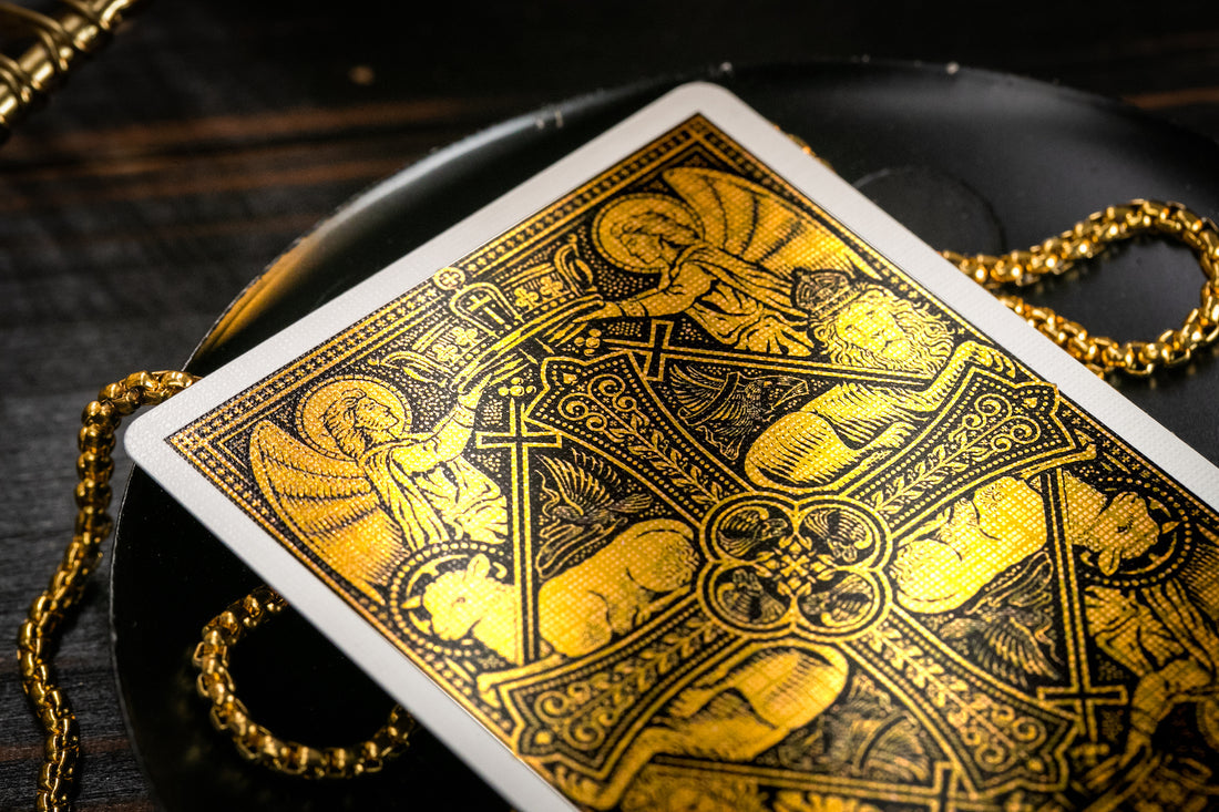 Premium Golden Grace Foiled Edition Cross Playing Cards - Elegant Poker Deck for Magic Tricks, Card Games & Collectibles (Ideal for Parties, Gifts & Cardistry)