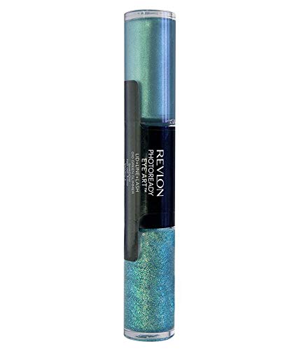 Revlon PhotoReady Eye Art Lid+Line+Lash - Green Glimmer Eyeshadow & Eyeliner Set (010) | Long-Lasting Makeup for Party & Night Out Looks