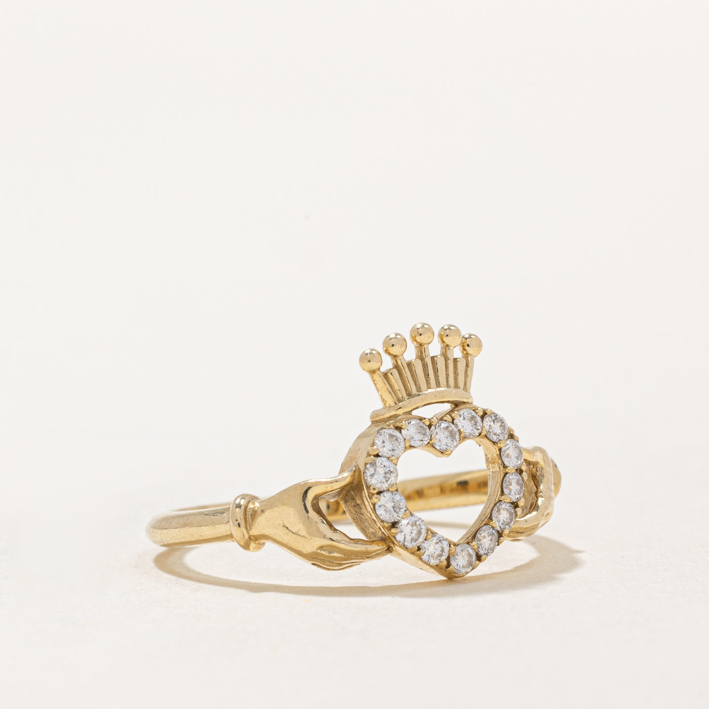 0.20ctw Diamond Claddagh Ring - Size 6.5 - Irish Love Friendship Loyalty Wedding Band - Perfect for Engagement, Anniversary & Valentine's Day Gifts
